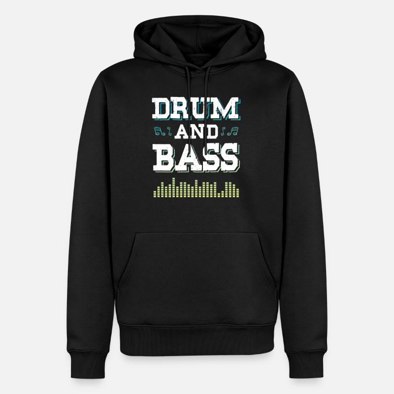 drum and bass spruch - Sweat à capuche Premium bio Homme - noir