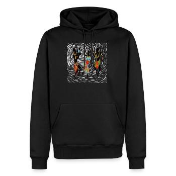Afrikanische Silhouette - Männer Premium Bio Hoodie - Schwarz - Vorne - Nico (187cm)