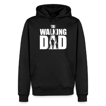 Le père de la marche cadeau de père T-shirt - Sweat à capuche Premium bio Homme - noir - Devant - Nico (187cm)