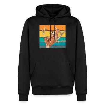 Maman paresseux avec doux bébé paresseux - Sweat à capuche Premium bio Homme - noir - Devant - Nico (187cm)