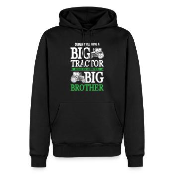 großer traktor großer bruder - Männer Premium Bio Hoodie - Schwarz - Vorne - Nico (187cm)
