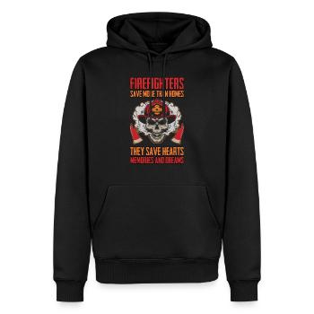 Je suis pompier et fier de moi - Sweat à capuche Premium bio Homme - noir - Devant - Nico (187cm)