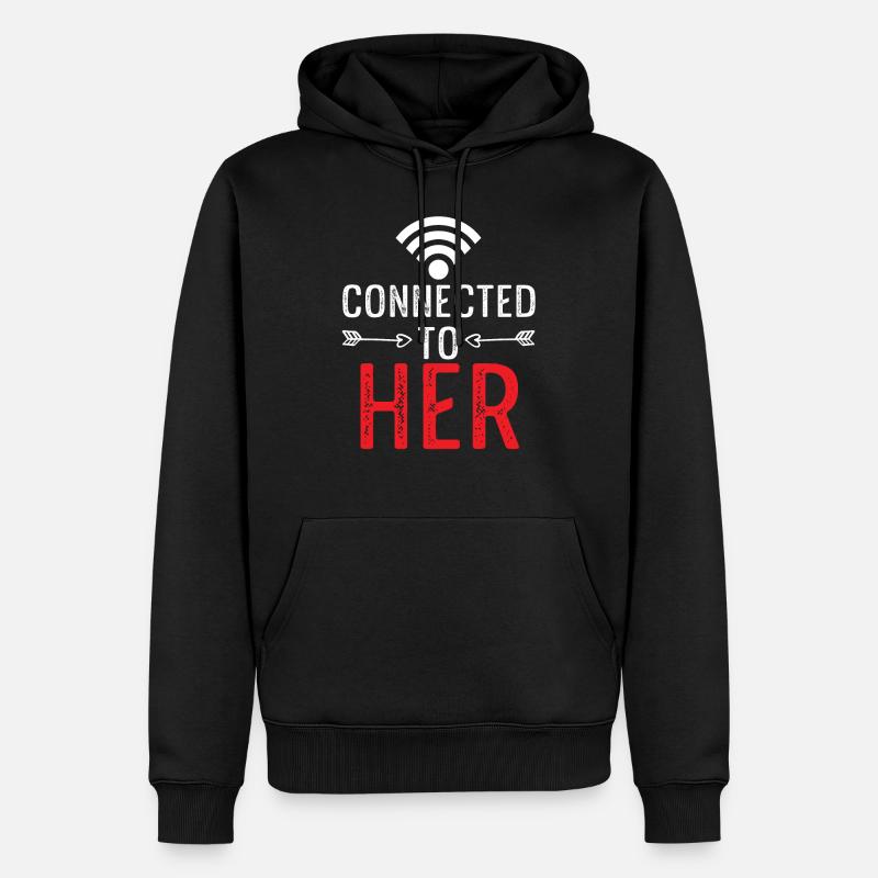 Avec elle Couples - Sweat à capuche Premium bio Homme - noir