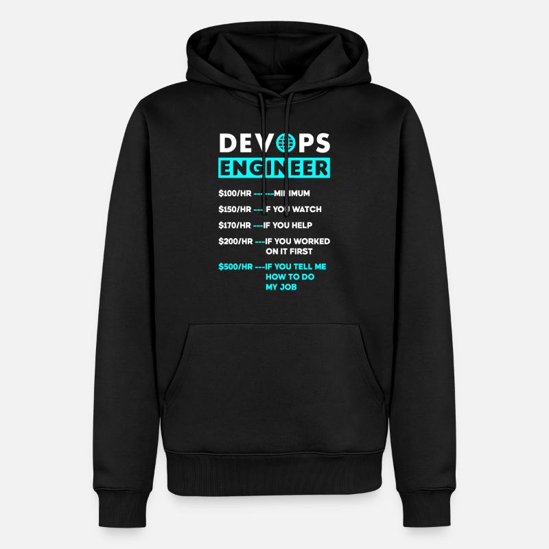DevOps Ingenieur Cloud Computing Stundensatz - Männer Premium Bio Hoodie - Schwarz