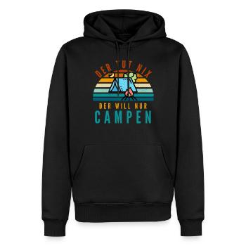 Camping Zelt Zelten Zelter - Männer Premium Bio Hoodie - Schwarz - Vorne - Nico (187cm)