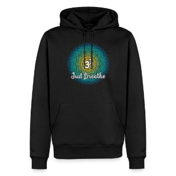 Just Namaste Breathe Yoga Mandala Zen Lotus Tattoo - Männer Premium Bio Hoodie - Schwarz - Vorne - Nico (187cm)