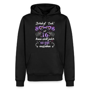 16. Geburtstag Frauen Geschenk beste Freundin - Männer Premium Bio Hoodie - Schwarz - Vorne - Nico (187cm)