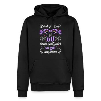 60. Geburtstag Frauen Geschenk beste Freundin - Männer Premium Bio Hoodie - Schwarz - Vorne - Nico (187cm)