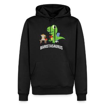 Barista Proverbe Café Café Papa - Sweat à capuche Premium bio Homme - noir - Devant - Nico (187cm)
