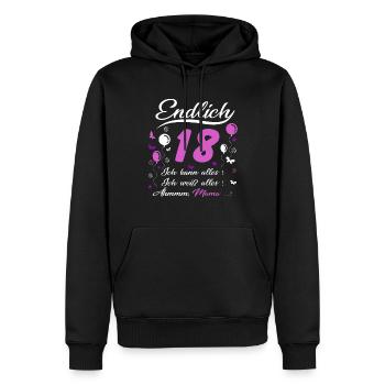 18 Geburtstag Mädchen Geschenk lustig 18. Ehrentag - Männer Premium Bio Hoodie - Schwarz - Vorne - Nico (187cm)