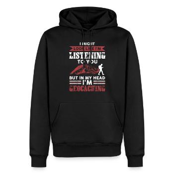 geocaching lustiger spruch - Männer Premium Bio Hoodie - Schwarz - Vorne - Nico (187cm)