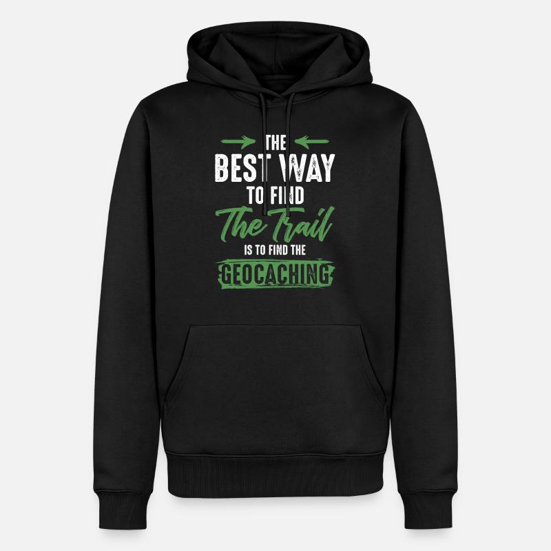 weg folgen geocaching - Männer Premium Bio Hoodie - Schwarz