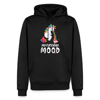La licorne de vomi drôle - Sweat à capuche Premium bio Homme - noir - Devant - Nico (187cm)