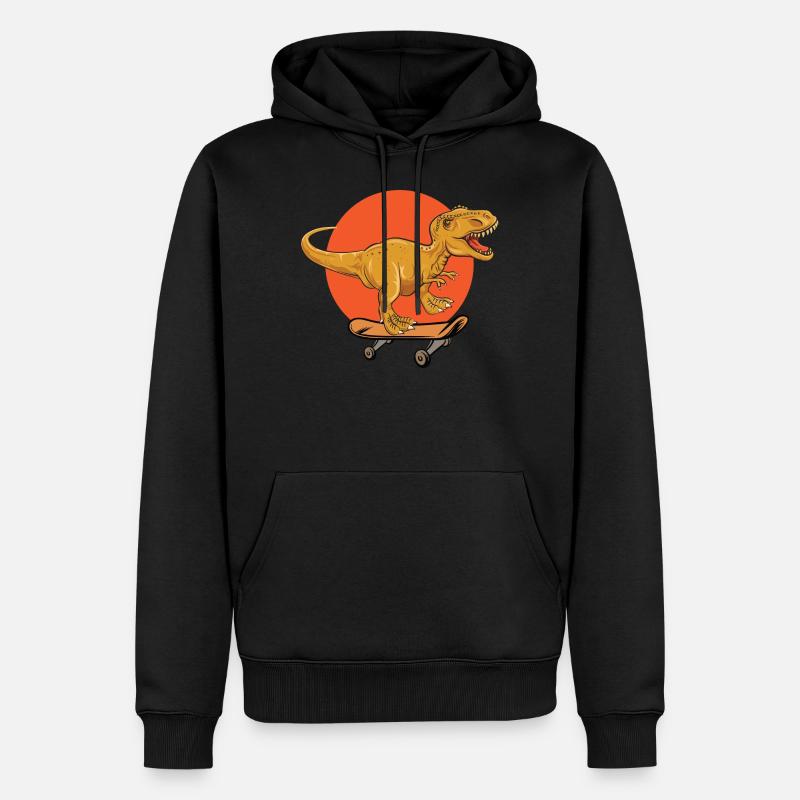 T-Rex dinosaure Trex Dino Skateboard - Sweat à capuche Premium bio Homme - noir