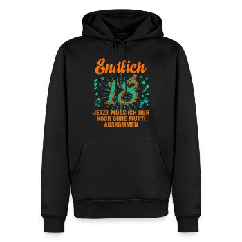 18 Geburtstag Junge Geschenk lustig 18. Ehrentag - Männer Premium Bio Hoodie - Schwarz - Vorne - Nico (187cm)