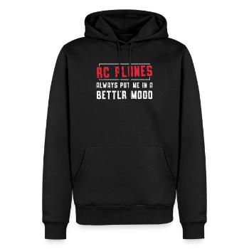 RC pilote modèle vol avion cadeau - Sweat à capuche Premium bio Homme - noir - Devant - Nico (187cm)