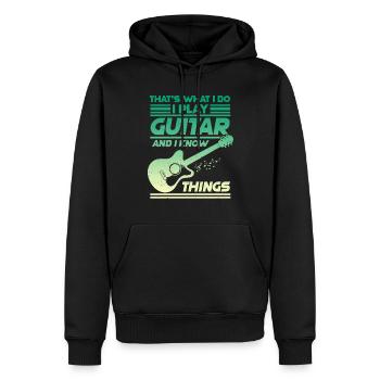 Guitare musique Guitariste Papa Guitar grand-père - Sweat à capuche Premium bio Homme - noir - Devant - Nico (187cm)