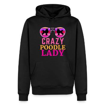 Crazy Caniche Dame Caniche présent - Sweat à capuche Premium bio Homme - noir - Devant - Nico (187cm)