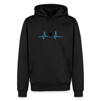 Trommeln Liebhaber Lifeline Heartbeat - Männer Premium Bio Hoodie - Schwarz - Vorne - Nico (187cm)
