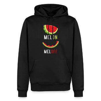 Pastèque Fruits Melone Été - Sweat à capuche Premium bio Homme - noir - Devant - Nico (187cm)