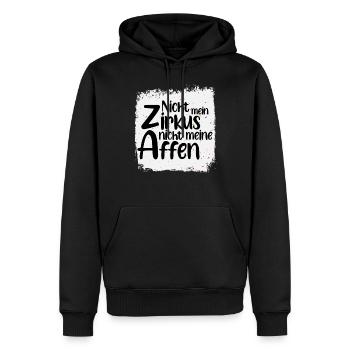 Konfetti Spruch Nicht mein Zirkus nicht mein Affe - Männer Premium Bio Hoodie - Schwarz - Vorne - Nico (187cm)