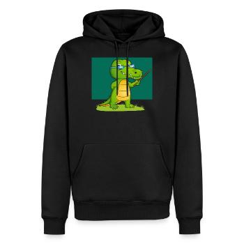 Lehrer Krokodil Geschenk Teacher Alligator - Männer Premium Bio Hoodie - Schwarz - Vorne - Nico (187cm)