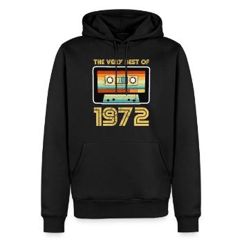 Jahrgang 1972 Retro Geburtstag Kassette - Männer Premium Bio Hoodie - Schwarz - Vorne - Nico (187cm)