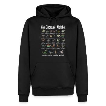 Mein Dinosaurier Alphabet Dino A-Z ABC T-Rex - Männer Premium Bio Hoodie - Schwarz - Vorne - Nico (187cm)