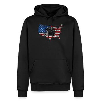 American Football Drapeau Casque Vintage Rugby Ball - Sweat à capuche Premium bio Homme - noir - Devant - Nico (187cm)