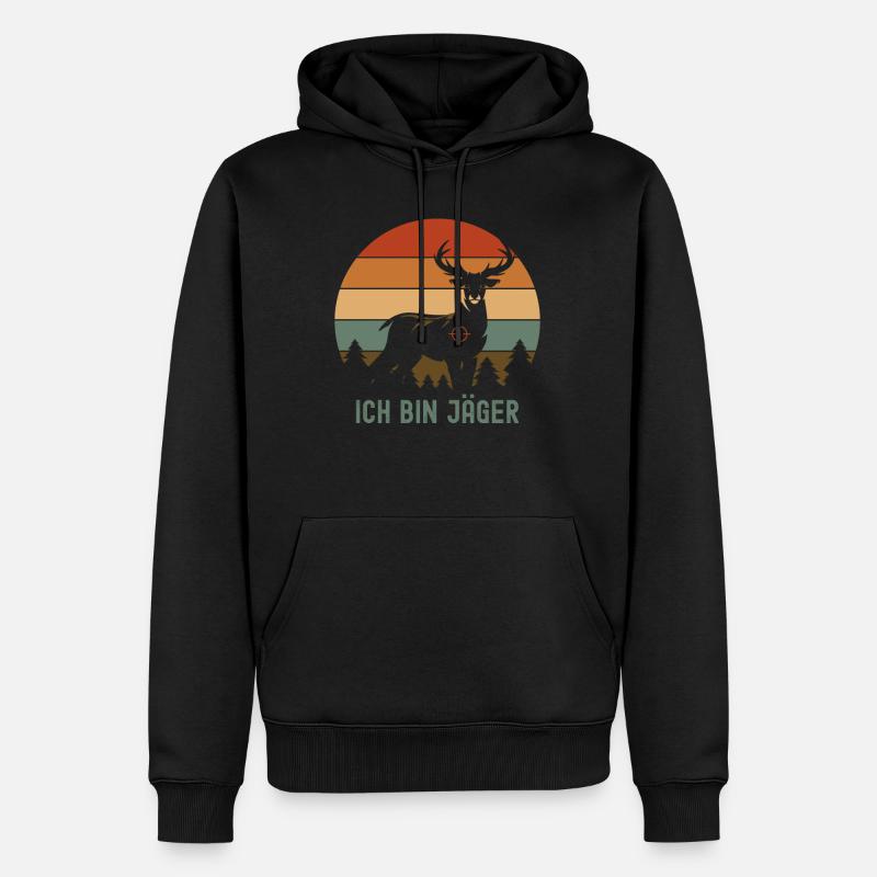 Jäger - Männer Premium Bio Hoodie - Schwarz