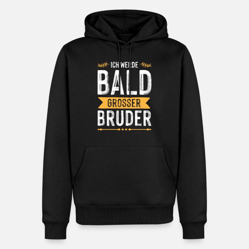 Ich werde grosser Bruder - Männer Premium Bio Hoodie - Schwarz
