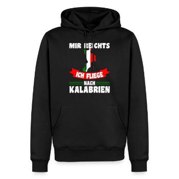 Mir reichts ich fliege nach Kalabrien - Männer Premium Bio Hoodie - Schwarz - Vorne - Nico (187cm)