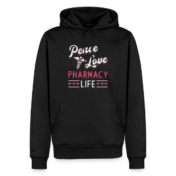 Pharmacie pharmacie pharmacie technicien cadeau - Sweat à capuche Premium bio Homme - noir - Devant - Nico (187cm)
