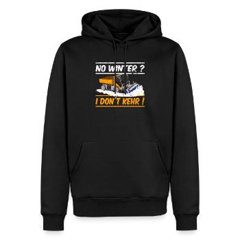 I DONT KEHR Service d’hiver Fraiseuse à neige Balayeuse - Sweat à capuche Premium bio Homme - noir - Devant - Nico (187cm)