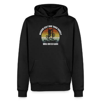 Warum Ich Ohne Akku Fahre Weil Ich Es Kann Mtb - Männer Premium Bio Hoodie - Schwarz - Vorne - Nico (187cm)