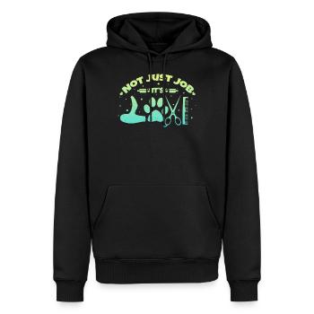 Coiffeur de chien chien - Sweat à capuche Premium bio Homme - noir - Devant - Nico (187cm)