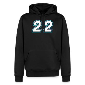 22 symbole de nombre - Sweat à capuche Premium bio Homme - noir - Devant - Nico (187cm)