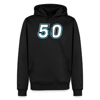 50 number symbol - Men’s Premium Organic Hoodie - black - Front - Nico (187cm)