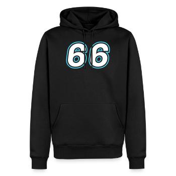 66 Zahl Symbol - Männer Premium Bio Hoodie - Schwarz - Vorne - Nico (187cm)