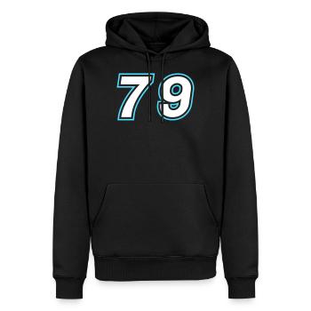 79 Zahl Symbol - Männer Premium Bio Hoodie - Schwarz - Vorne - Nico (187cm)