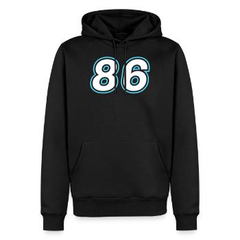 86 number symbol - Men’s Premium Organic Hoodie - black - Front - Nico (187cm)