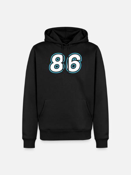 86 number symbol - Men’s Premium Organic Hoodie - black