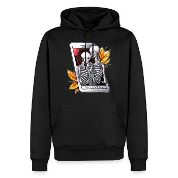 Das Tarot der Liebenden - Männer Premium Bio Hoodie - Schwarz - Vorne - Nico (187cm)