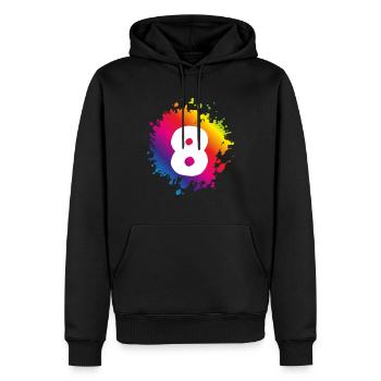8 nombre de taches - Sweat à capuche Premium bio Homme - noir - Devant - Nico (187cm)