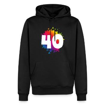 40 nombre de taches - Sweat à capuche Premium bio Homme - noir - Devant - Nico (187cm)