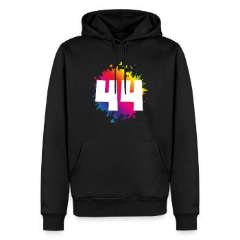 44 Zahl Klecks - Männer Premium Bio Hoodie - Schwarz - Vorne - Nico (187cm)