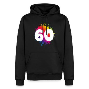 60 nombre de taches - Sweat à capuche Premium bio Homme - noir - Devant - Nico (187cm)