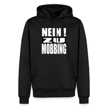 Gegen Mobbing Nein zu Mobbing - Männer Premium Bio Hoodie - Schwarz - Vorne - Nico (187cm)