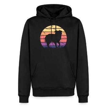 Retro Australian Shepherd - Männer Premium Bio Hoodie - Schwarz - Vorne - Nico (187cm)