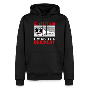 Vor 60 Jahren war ich der Schnellste 60.Geb - Männer Premium Bio Hoodie - Schwarz - Vorne - Nico (187cm)